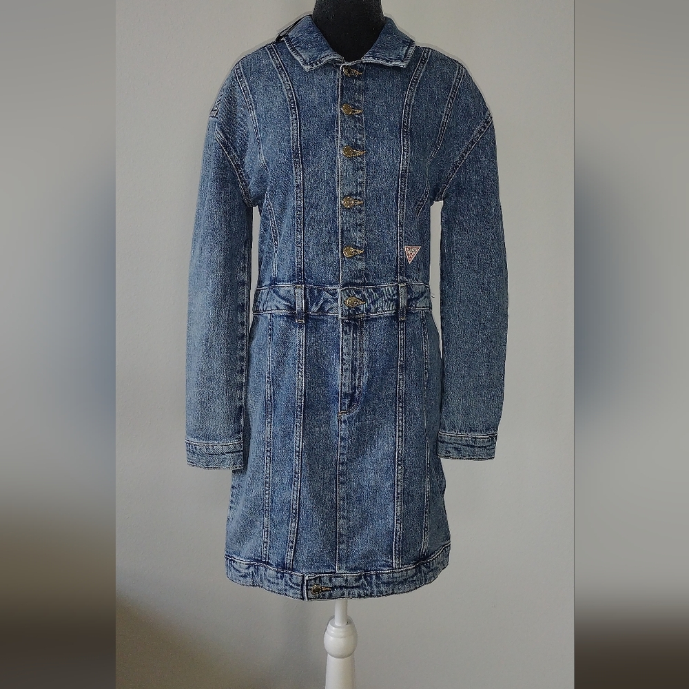 GUESS Girls' Eco Stretch Denim Dress Size 16 - Picture 15 of 16